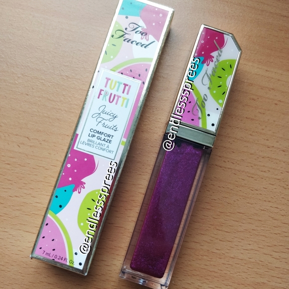 Too Faced Tutti Frutti Juicy Fruits Comfort Lip Glaze in Plum Crazy! - Picture 2 of 4